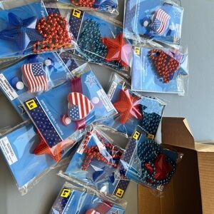 Patriotic Star and Heart light up necklaces new variety pack of 12